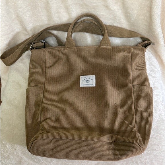 kalidi Handbags - Kalidi Stylish Tan Corduroy Women's Tote Bag